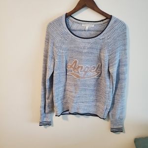 Victoria's Secret Angel cotton knit sweater blue long sleeve size medium